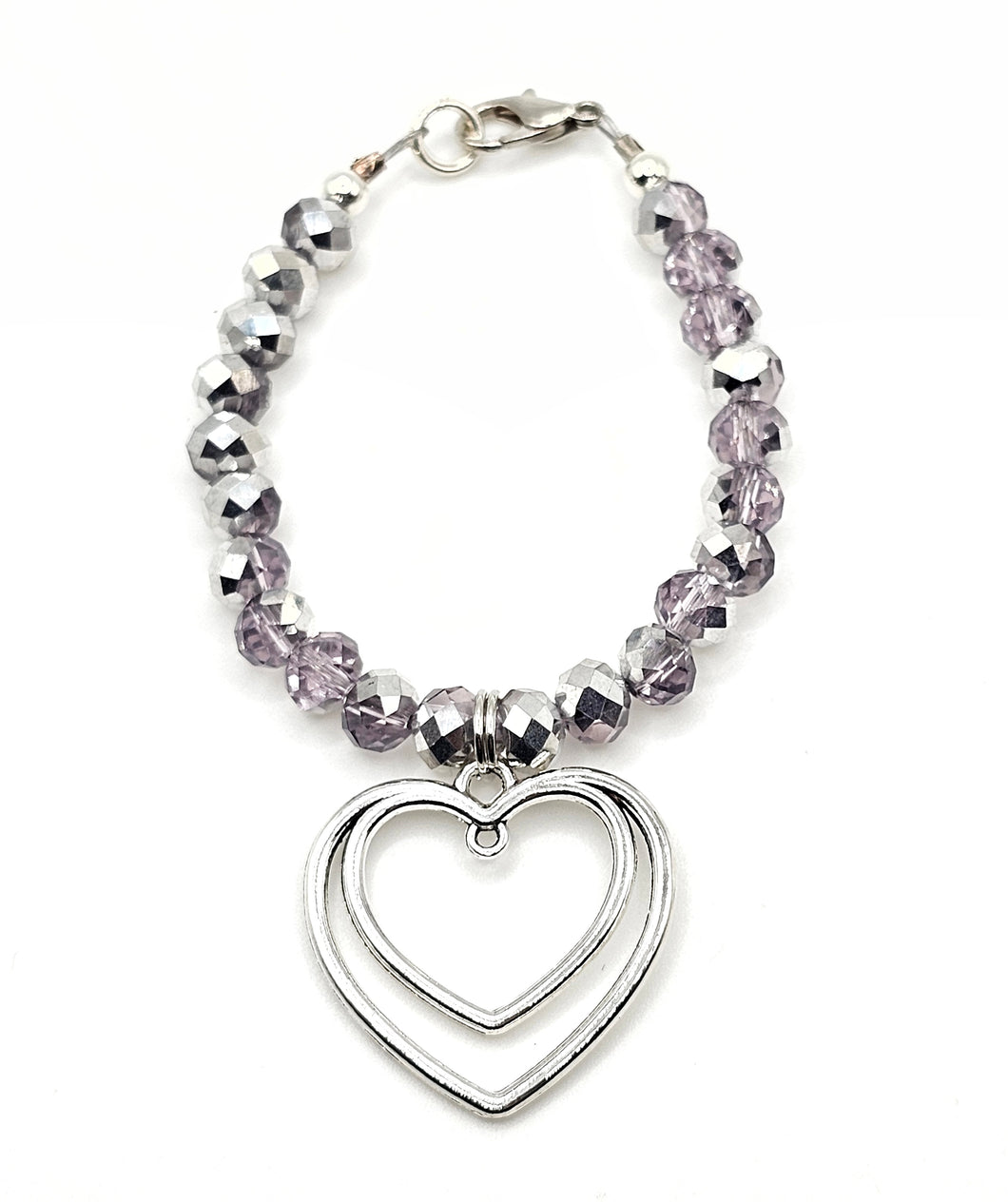 Pink and Silver Sparkle Heart